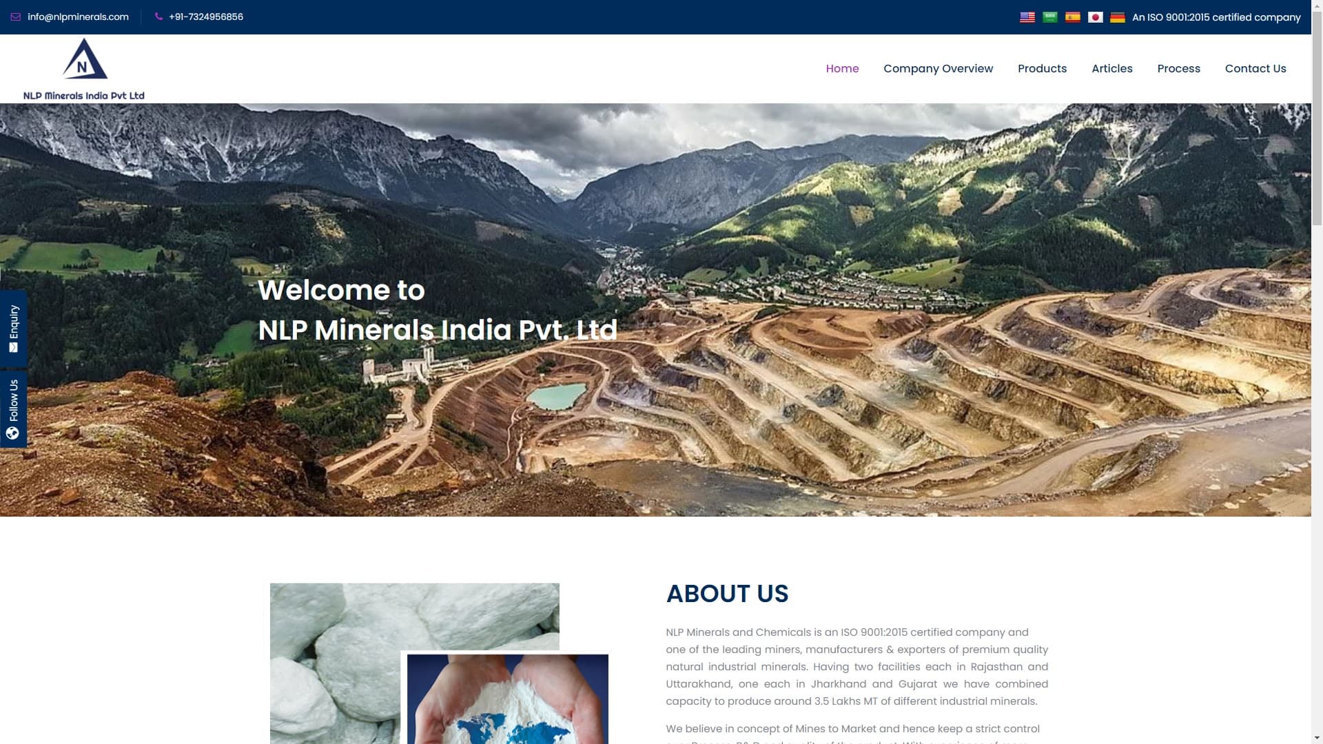 Screenshot of NLP Minerals Pvt. Ltd. - 1